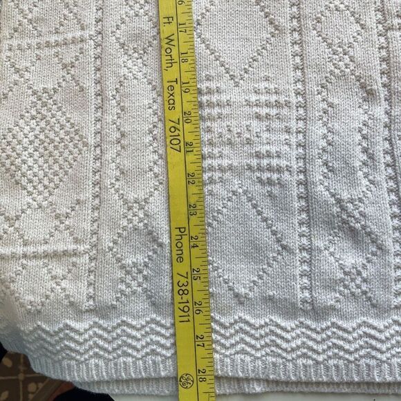 Liz‎ Wear, Cream Cable Knit Mock Turtle Sweater - Picture 6 of 10